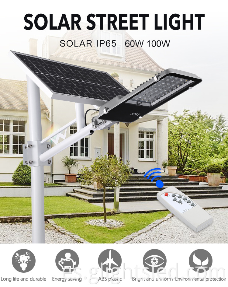 IP66 al aire libre de aluminio de fundición al aire libre 60 100 W SMD Solar LED Street Light